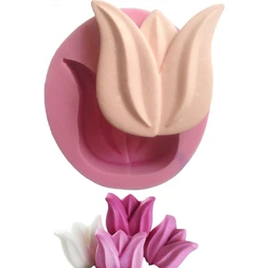 Lale 6,5cm Çiçek Silikon Kalıp K-448 Sabun Mum Kokulu Taş Reçine Polyester Alçı Uygun
