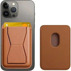 Manyetik Standlı Deri Premium Magsafe Cüzdan Kartlık