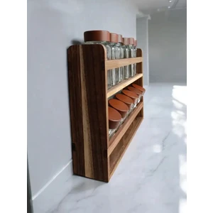 Akasya Standlı Iki Katlı 12'li Baharatlık Takımı