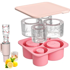 Quencher 20-30-40 Oz Termos Aksesuar 4 Bölmeli Kapaklı Silikon Buz Kalıbı
