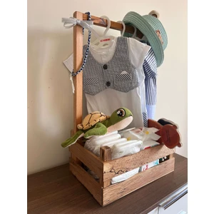 Erbaylar Polyester Dekoratif Ahşap Bebek Sepeti – 40 Uçurma Babyshower