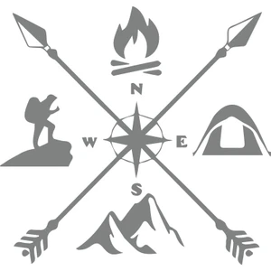 Kamp Sticker 17X17 cm Gri