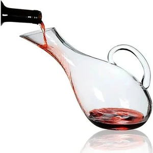 Vino Yatık Eğik Şarap Karafı (EL YAPIMI)