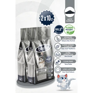 Aktif Karbonlu Topaklanan Kedi Kumu 10 Lt x 2 Adet