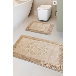 Feel Home Pamukkent Kaymaz Taban, Süper Emici 2'li Pamuk Ultra Lüks Banyo Paspası Seti