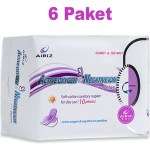 Tiens Airiz Gündüz Pedi 10'lu - Active Oxygen & Negative Ion - Günlük Kullanıma Uygun, Yumuşak Pamuk X6 Paket