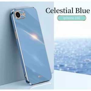 Apple iPhone 16E Kılıf Kamera Korumalı Parlak Gold Altın Işlemeli Kenarlı Yumuşak Silikon Kapak
