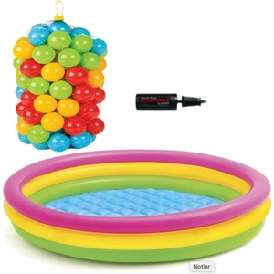3 Boğumlu Sunset Havuz 114X25 cm + 75 Adet Top (6 Cm) +Pompa