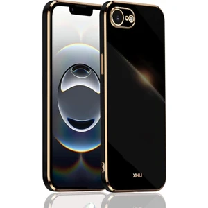 Apple iPhone 16E Kılıf Kamera Korumalı Parlak Gold Altın Işlemeli Kenarlı Yumuşak Silikon Kapak