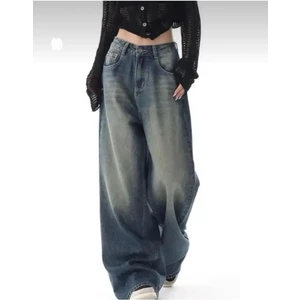 Baggy Jean Pantolon Yeşil Tint Yıkamalı