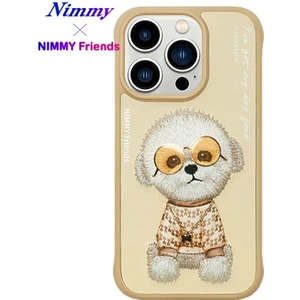 iPhone 15 Pro Uyumlu 3D Gözlük Zincir Rich Kedi Detaylı Nakış İşlemeli Kabartmalı Cool Glasses Kılıf