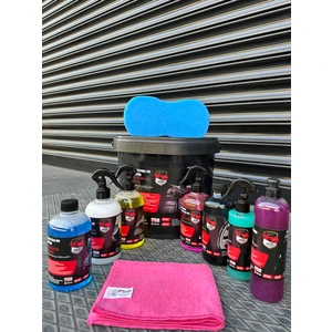 10"lu Süper Set Araba Motosiklet Yıkama Bakım Seti Fırsat Ürünler Oto Bakım Temizlik Seti Kovalı