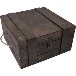 Ahşap Hediyelik Siyah Kutu Kapak Içi Yazı Yazılır  27X27CM 12CM Yükseklik El yapımı