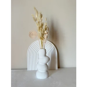 Iskandinav Tarzı Katmanlı Beyaz Mini Vazo- Heykelsi Dekoratif Vazo