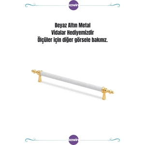 Beyaz Altın Kulp 160MM Metal Vidalı - Dolap, Şifonyer, Ünite,Komodin, Mutfak Dolabı, Vestiyer Kulbu
