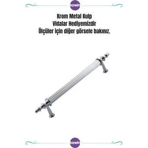 Krom Lüx Kulp 160MM Metal Vidalı - Dolap, Şifonyer, Ünite,Komodin, Mutfak Dolabı, Vestiyer Kulbu
