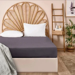 Soft Basic Çift Kişilik Lastikli Çarşaf - Antrasit - 180x200 cm