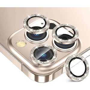 Iphone 16 Pro ve 16 Pro Max Çöl Desert (Gold-Altın) Titanyum Uyumlu Taşlı Kamera Lens Koruyucu Cam