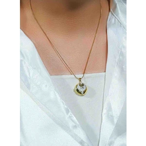 Ankakuşu Alya Kolyesi Gold Renk Çelik Kapaklı Kolye