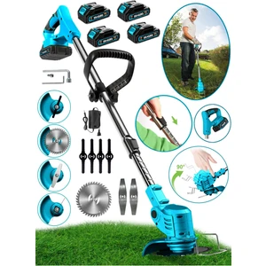 Drg-Djt4 4 Akülü Şarjlı Kenar Ot Çalı Çim Biçme Kesme Tırpan Makinesi Teleskopik Uzatmalı