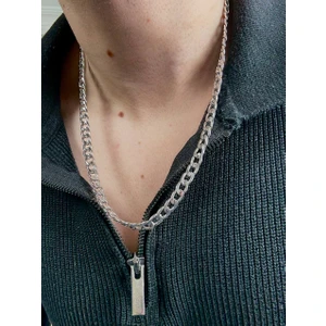 Erkek Silver Paslanmaz Çelik Kolye Renk Atmaz Solma Yapmaz Unısex Solmaz