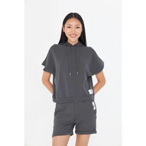 Kapüşonlu Kısa Kol Modal Sweatshirt