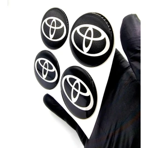 Yeni Nesil Tasarım Damla Sticker Siyah Toyota Jant Göbeği 5.5cm Uyumlu