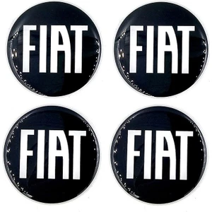 Fiat Tasarım Damla Sticker Siyah Fiat Jant Göbeği 5.5cm Uyumlu