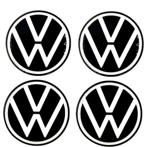 Yeni Nesil Tasarım Damla Sticker Siyah Volkswagen Jant Göbeği 5.5cm Uyumlu