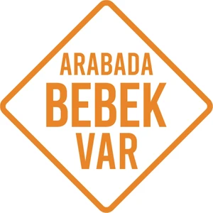 Arabada Bebek Var Sticker 17X17 cm Turuncu