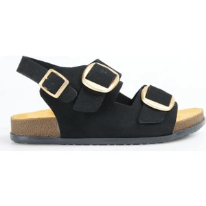 Discovery Expedition Deri Siyah Kadın Sandalet D-Raına