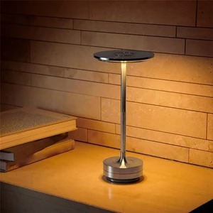 Basit Şarjlı Masa Lambası Restoran Masa Lambası Kısılabilir Atmosfer Retro Taşınabilir Şarjlı Dokunmatik USB Masa Lambası Siyah (Yurt Dışından)