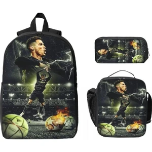 3pcs Ronaldo Cr7 Erkek Kız Hedef Tarzı Kalem Çantaları Için Sırt Çantası Seti Okul Öğrencileri Için Öğle Yemeği Kutusu ile Kitap Çantası Setleri Daypackcolor: Gösterildiği Gibi (Yurt Dışından)