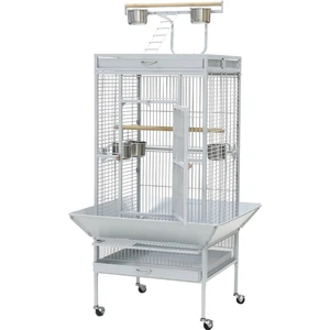 Papağan Kafesi Ayaklı Beyaz 61x56x165