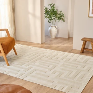 Kaşmir Halı Iskandinav Roar White 100X300 cm  Salon Mutfak Halısı Yolluk Salon Mutfak Halısı Yolluk Kilim
