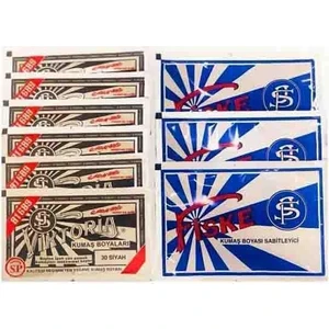 Kumaş Boyası 6 Adet Siyah ve 3 Adet Fiske Sabitleyici Sanatsal Malzemeler