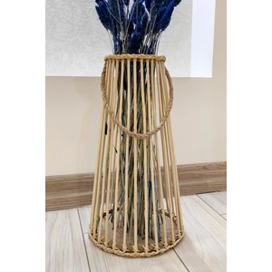 Bambu Çubuk Uzun Halatlı Dekoratif Vazo 38 cm
