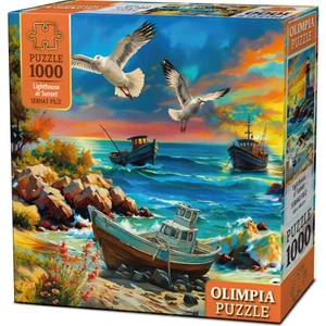 Olimpia Lighthouse At Sunset 1000 Parça Puzzle