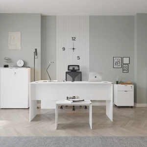 Adore Rio Ofis L Masa - Diamond Beyaz