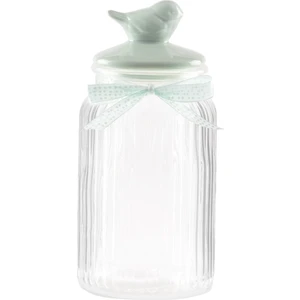 Madame Coco Kuşlu Kavanoz Silindir - Mint Yeşili - 1300 ml