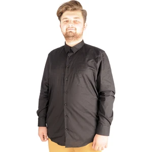 Mode Xl Büyük Beden Erkek Klasik Cepli Gömlek Likralı 20350 Siyah