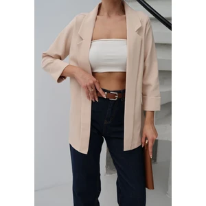 Kadın Atlas Kumaş Astarsız Blazer Ceket, Premium Kalite