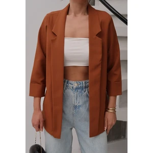 Kadın Atlas Kumaş Astarsız Blazer Ceket, Premium Kalite