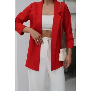 Kadın Atlas Kumaş Astarsız Blazer Ceket, Premium Kalite