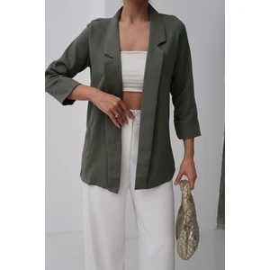 Kadın Atlas Kumaş Astarsız Blazer Ceket, Premium Kalite