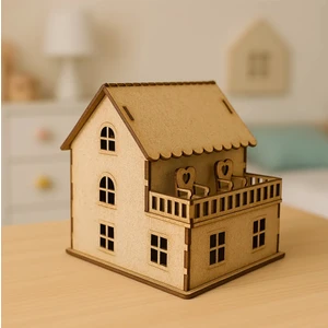 Bebek Özel Ahşap Boyanabilir Maket Oyuncak ve Boyama Seti, Ahşap Puzzle Oyuncak