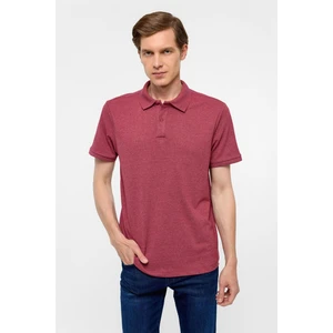 Koyu Bordo Regular Armürlü Polo Yaka Tişört