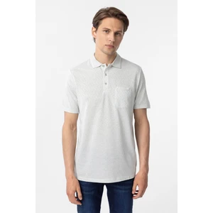 Su Yeşili Regular Armürlü Polo Yaka Tişört