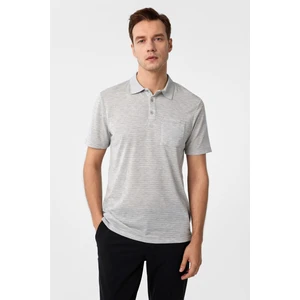 Gri Regular Armürlü Polo Yaka Tişört