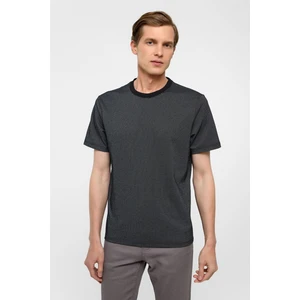 Antrasit Regular Armürlü Bisiklet Yaka Tişört